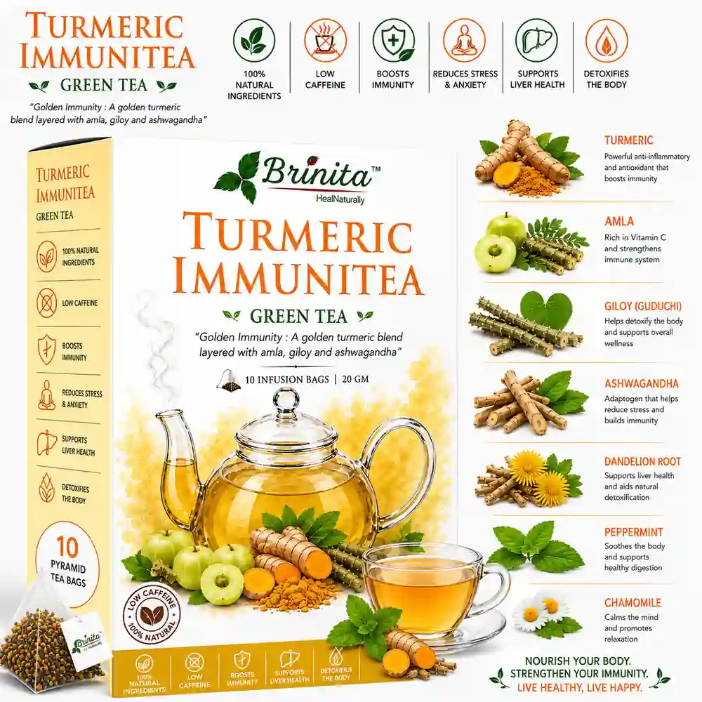 Turmeric Ginger Immunity Tea Bags| Help Immunity, Daily Wellness Naturally, Rich in Antioxidants