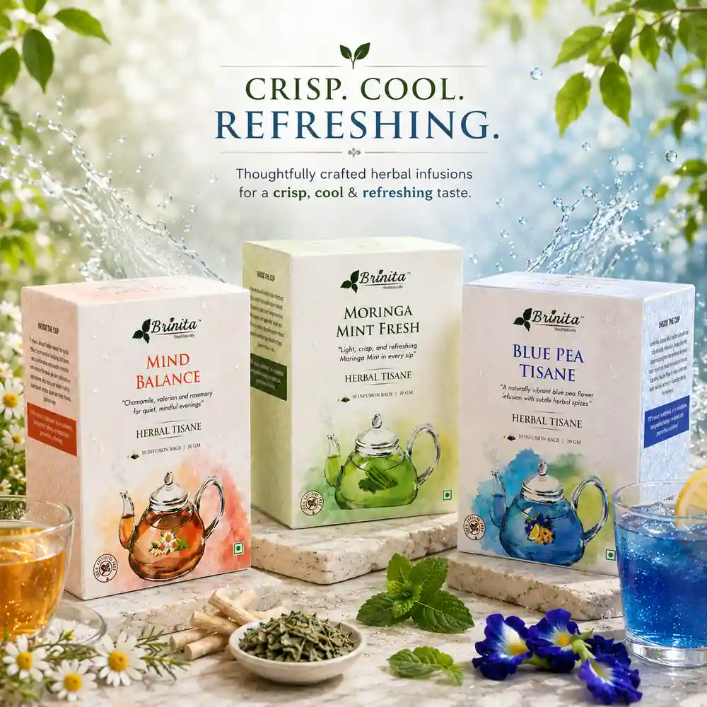 Brinita 3-in-1 Herbal Wellness Tea Combo | Supports Relaxation & Calm Mental Wellness Digestive