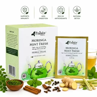 Moringa Mint Fresh Herbal Tea Bags | Refreshing Wellness Digestion Hydration