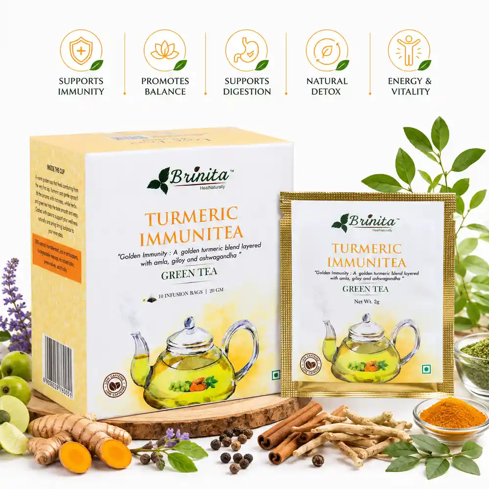 Turmeric Ginger Immunity Tea Bags| Help Immunity, Daily Wellness Naturally, Rich in Antioxidants